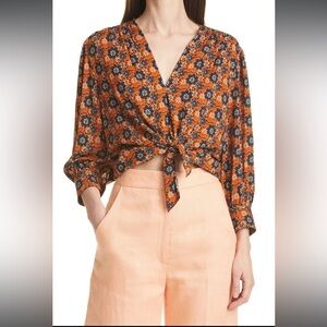 🌟 SMYTHE - TIE FRONT BLOUSE - Size Large - Oversized